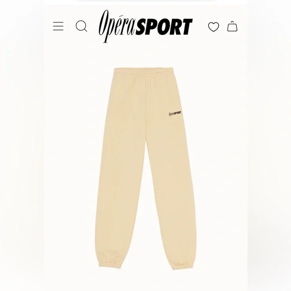 Opera Sport Unisex Sweatpants Ivory Comfy Relaxed Effortless Cozy sz 2/M - Picture 1 of 7